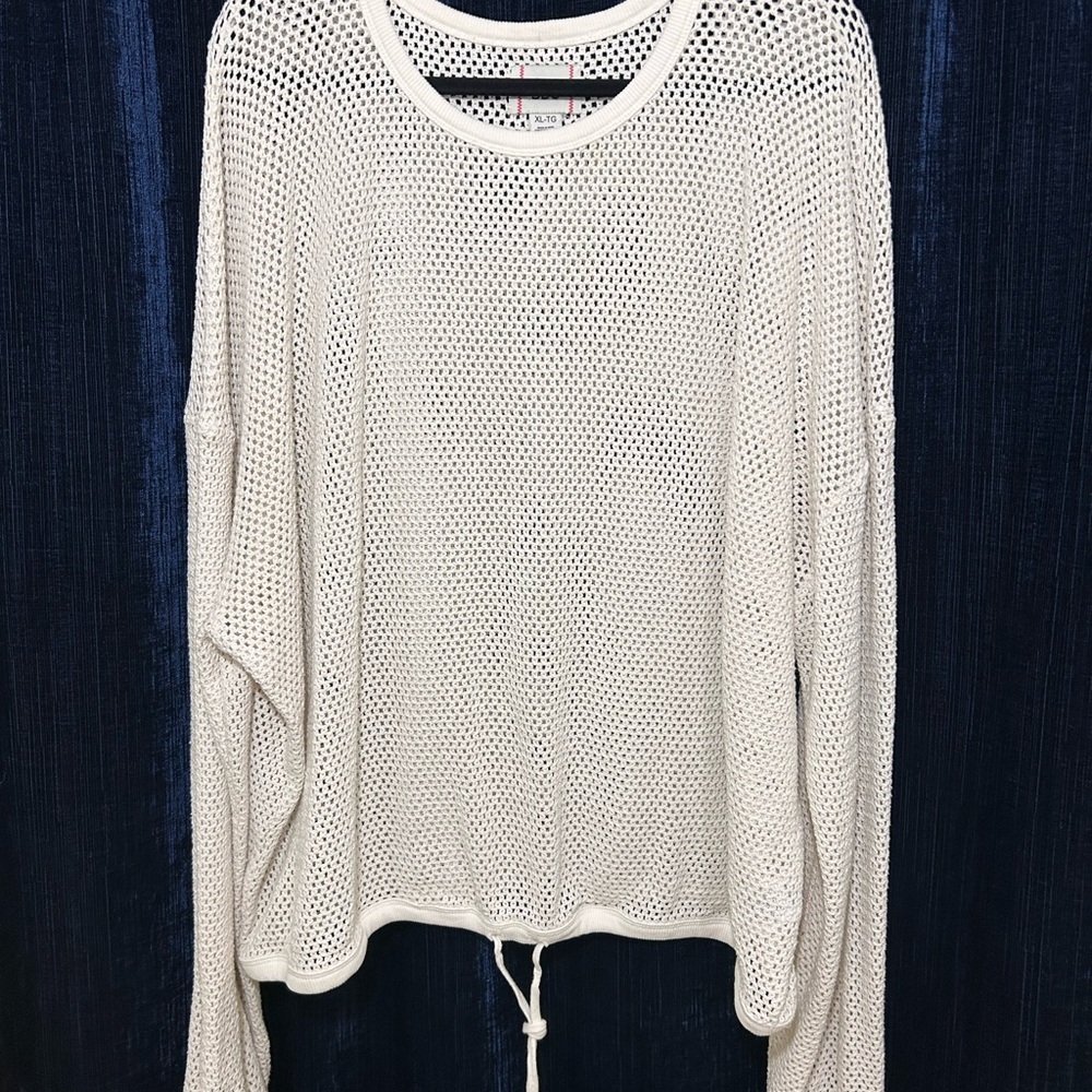 BDG Ivory Mesh Knit Sweater